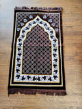 Brown, Yellow, Black, and White Beautifully Designed Foldable Prayer Mat (Rug) 14th Design