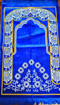 Blue, Yellow, and White Beautifully Designed Foldable Prayer Mat (Rug) 1rst Design