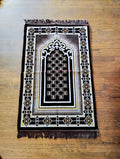 Brown, Yellow, and White Beautifully Designed Foldable Prayer Mat (Rug) 10th Design