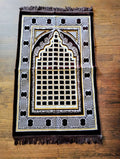 Brown, Yellow, and White Beautifully Designed Foldable Prayer Mat (Rug) 12th Design