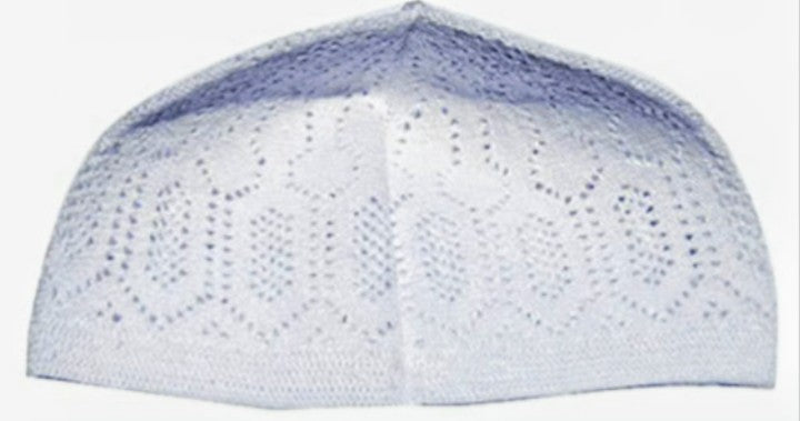 Simple White Kufi (One Size Fits Most) Made in Turkey - Expandable